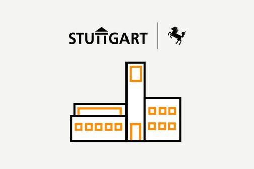 Rathaus mit Logo der Stadt Stuttgart